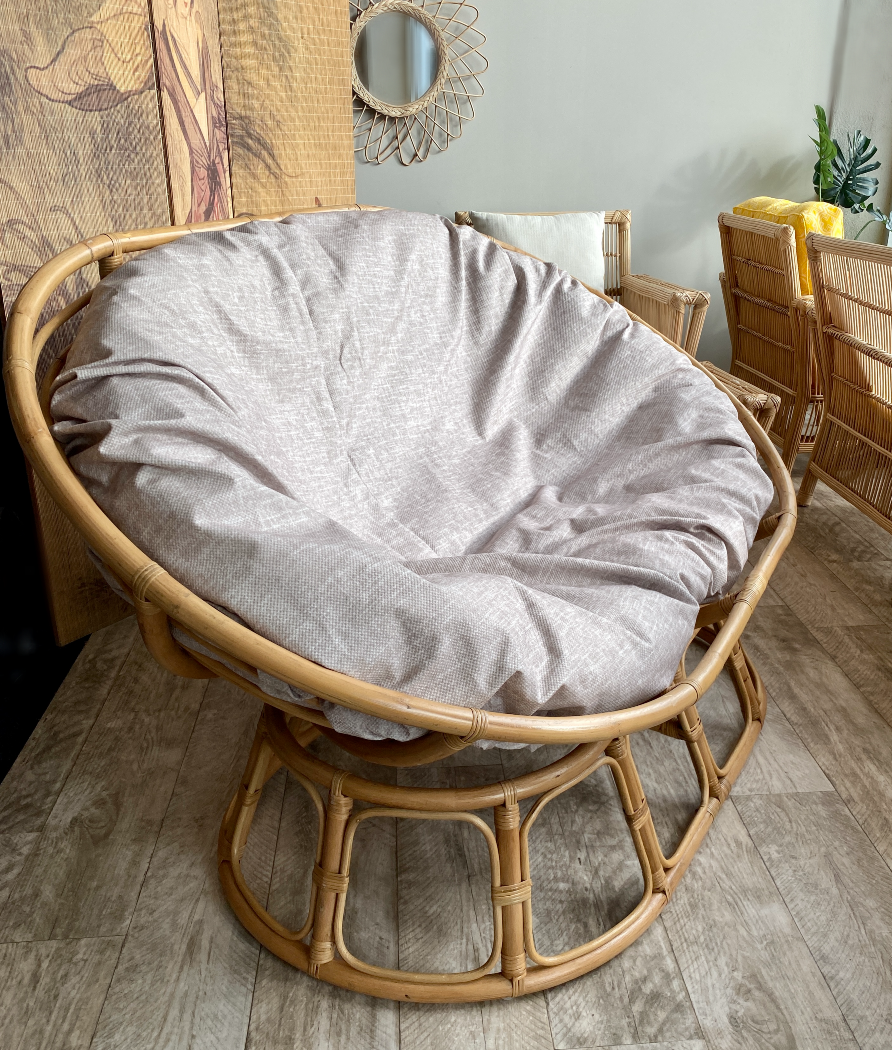 light grey papasan cushion