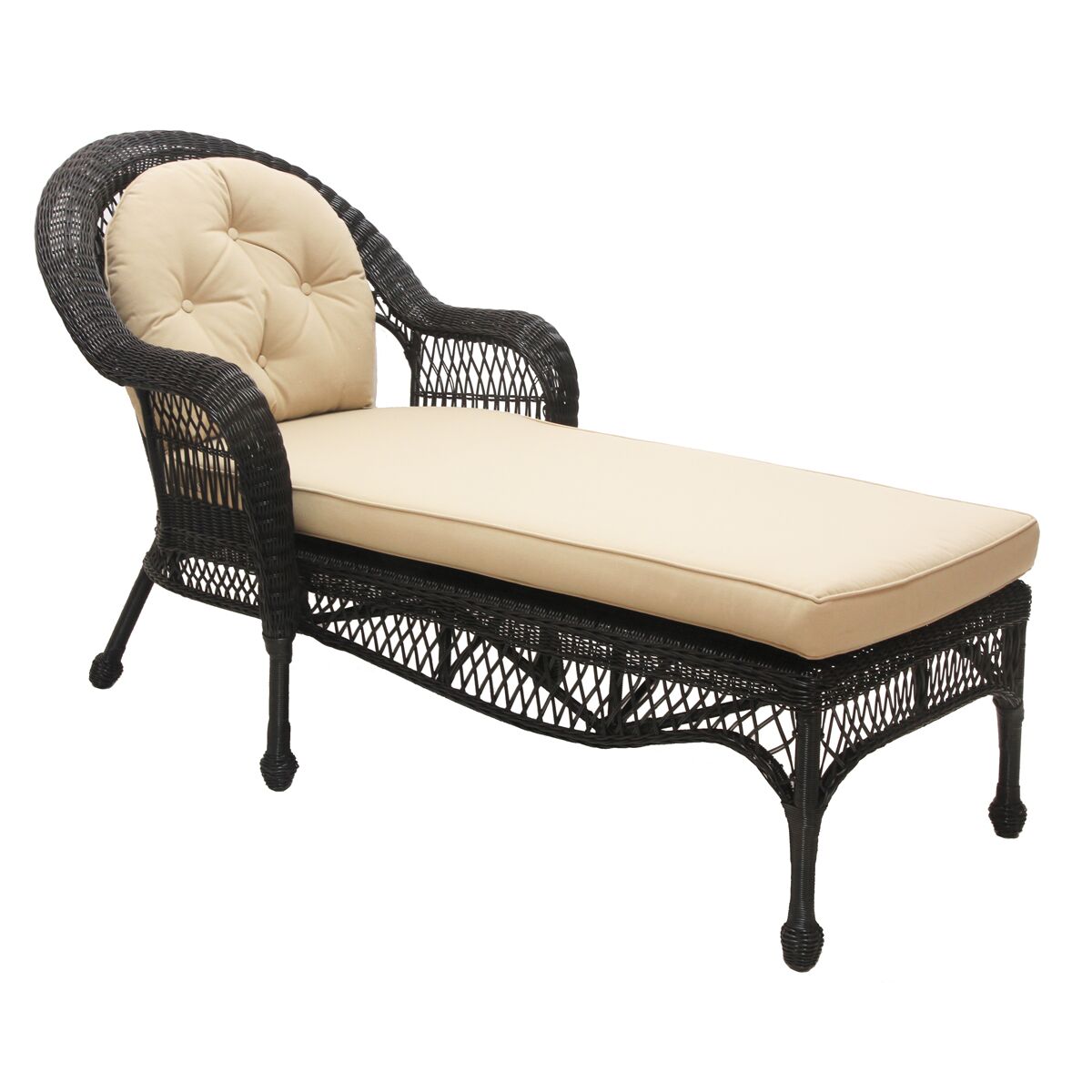 black resin chaise lounge