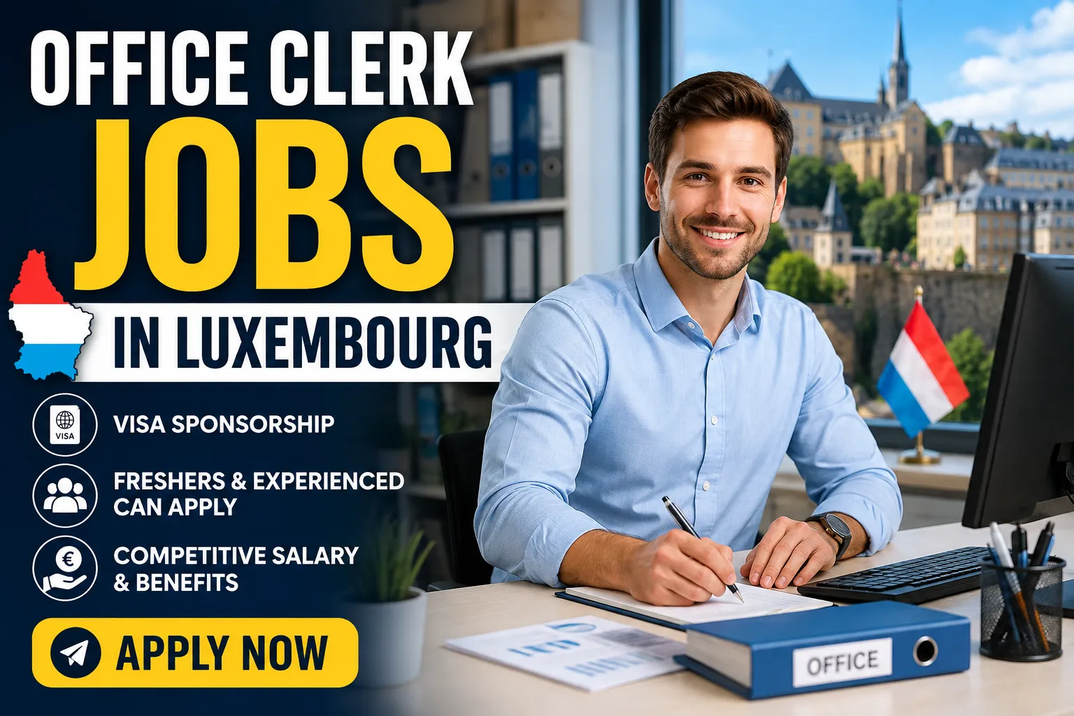 Office Clerk Jobs in Luxembourg with Visa Sponsorship 2026