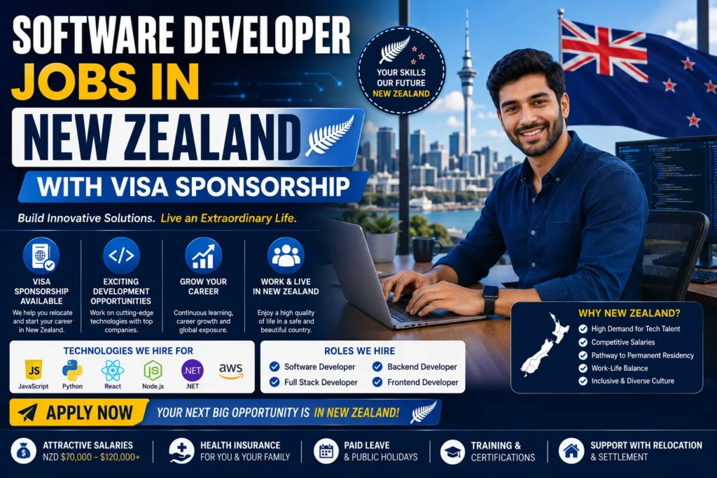 Software Developer Jobs in New Zealand with Visa Sponsorship 2026